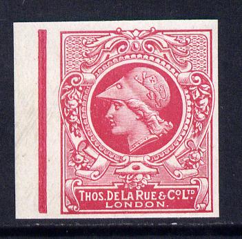 Cinderella - Great Britain 1911 De La Rue undenominated imperf Minerva Head dummy stamp in cerise with solid background unmounted mint, stamps on , stamps on  stamps on cinderellas, stamps on  stamps on 