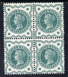 Great Britain 1900 QV 1/2d blue-green block of 4 mounted mint SG213, stamps on , stamps on  qv , stamps on 