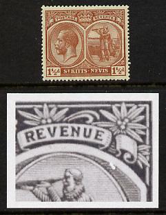 St Kitts-Nevis 1921-29 KG5 Script CA Columbus 1.5d red-brown single mounted with Flaw to right of Columbus R7-5) SG 40a, stamps on , stamps on  stamps on , stamps on  stamps on  kg5 , stamps on  stamps on columbus, stamps on  stamps on explorers