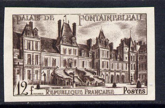 France 1950 Palace of Fontainebleau 12f imperf in issued colour mounted mint as SG 1102, stamps on , stamps on  stamps on tourism, stamps on  stamps on hotels