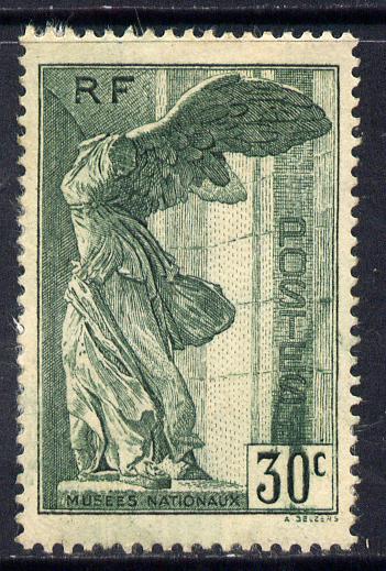 France 1937 National Museums 30c green mounted mint but some paper adhesion, well centred and fresh looking SG586, stamps on museums