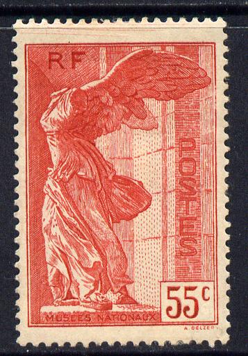 France 1937 National Museums 55c scarlet mounted mint well centred and fresh looking SG587, stamps on , stamps on  stamps on museums