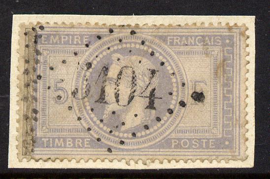 France 1869 Empire 5f useful space filler affixed to small piece thereby hiding small tears and thins, original catalogues A31,100, stamps on , stamps on  stamps on france 1869 empire 5f useful space filler affixed to small piece thereby hiding small tears and thins, stamps on  stamps on  original catalogues \a31, stamps on  stamps on 100