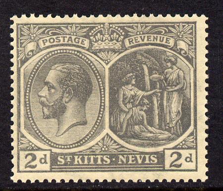 St Kitts-Nevis 1921-29 KG5 Script CA Medicinal Spring 2d slate-grey mounted mint SG41, stamps on , stamps on  kg5 , stamps on 