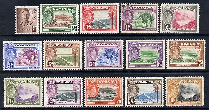 Dominica 1938-47 KG6 definitive set 15 values complete mounted mint SG99-109, stamps on , stamps on  kg6 , stamps on 