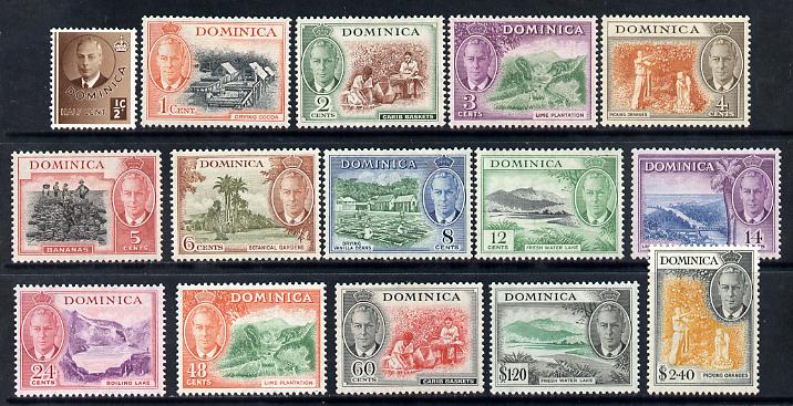 Dominica 1951 KG6 full face definitive set 15 values complete mounted mint SG 120-34, stamps on , stamps on  stamps on , stamps on  stamps on  kg6 , stamps on  stamps on 