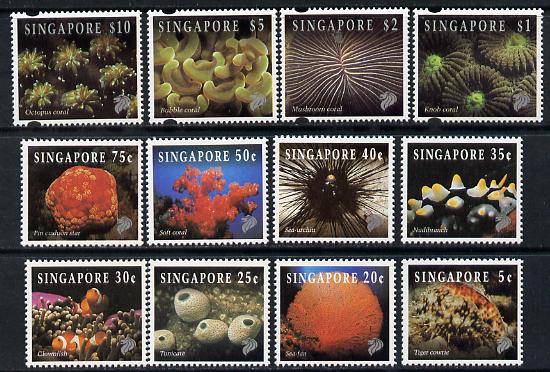 Singapore 1994 Reef Life definitive set complete - 12 values unmounted mint SG 742-53, stamps on , stamps on  stamps on fish, stamps on  stamps on marine life, stamps on  stamps on coral