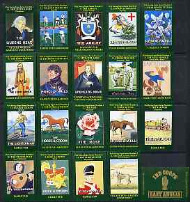 Match Box Labels - complete set of 20 Inn Signs, superb unused condition (Cornish Match Co for Ind Coope East Anglia), stamps on pubs    alcohol     drink