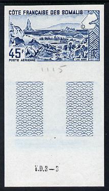 French Somali Coast 1965 Lake Abbe 45f imperf colour trial proof in blue unmounted mint as SG 486, stamps on , stamps on  stamps on lakes, stamps on  stamps on tourism