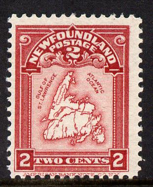 Newfoundland 1908 Map 2c lake unounted mint SG 94 , stamps on , stamps on  stamps on , stamps on  stamps on  kg6 , stamps on  stamps on deer, stamps on  stamps on animals