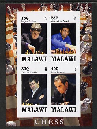 Malawi 2013 Chess imperf sheetlet containing 4 values unmounted mint, stamps on , stamps on  stamps on chess