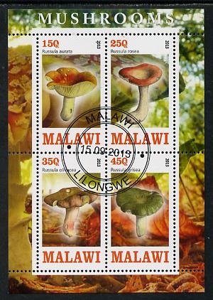 Malawi 2013 Fungi #1 perf sheetlet containing 4 values fine cds used, stamps on fungi