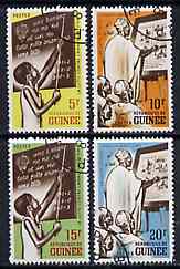Guinea - Conakry 1962 Campaign Against Illiteracy set of 4 cto used, SG 332-35*, stamps on education      blackboard      maths