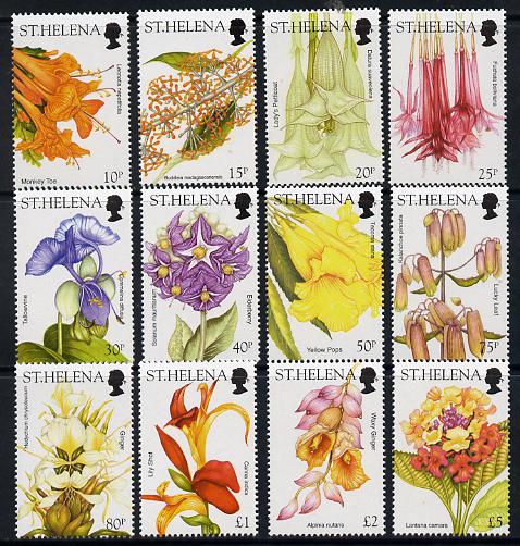 St Helena 2003 Wild Flowers definitive set complete - 12 values unmounted mint SG 893-904, stamps on flowers