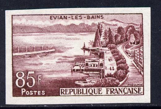 France 1957 Tourist Publicity Year 85f brown-purple imperf mounted mint as SG 1356a, stamps on tourism