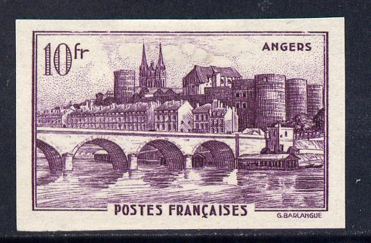 France 1941-42 Views 10f violet imperf mounted mint as SG 701, stamps on tourism