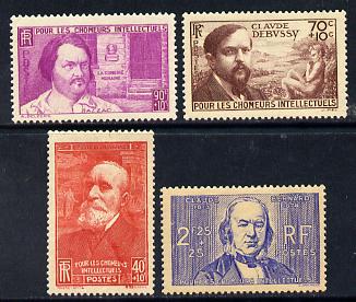 France 1939 Unemployed Intellectuals' Fund set of 4 mounted mint SG 645-8, stamps on , stamps on  stamps on france 1939 unemployed intellectuals' fund set of 4 mounted mint sg 645-8