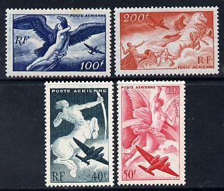 France 1946-47 Air set of 4 unmounted mint SG 967-70, stamps on aviation