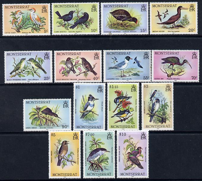 Montserrat 1984 Birds definitive set complete - 15 values unmounted mint SG 600-14, stamps on birds