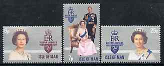 Isle of Man 1977 Silver Jubilee set of 3 unmounted mint, SG 94-96, stamps on , stamps on  stamps on royalty        silver jubilee