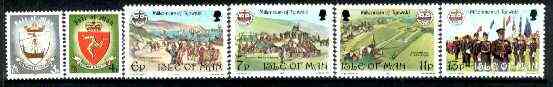 Isle of Man 1979 Millennium of Tynwald set of 6 unmounted mint, SG 150-55, stamps on vikings, stamps on ships, stamps on churches, stamps on millennium