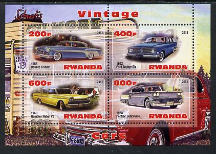 Rwanda 2013 Vintage Cars #3 perf sheetlet containing 4 values unmounted mint, stamps on , stamps on  stamps on cars