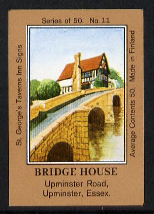 Match Box Labels - Bridge House (No.11 from a series of 50 Pub signs) light brown background, very fine unused condition (St George's Taverns), stamps on , stamps on  stamps on bridges    civil engineering