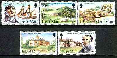 Isle of Man 1980 Kermode Family in Tasmania set of 5 unmounted mint, SG 183-87, stamps on ships     bridges