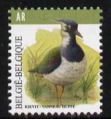 Belgium 2010-14 Birds - Lapwing (1.20 Euro) unmounted mint, stamps on birds, stamps on lapwing, stamps on 