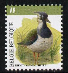 Belgium 2010-14 Birds - Lapwing (1.20 Euro) unmounted mint, stamps on , stamps on  stamps on birds, stamps on  stamps on lapwing, stamps on  stamps on 