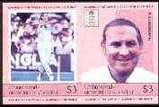St Vincent - Union Island 1984 Cricket (Illingworth) $3 imperf proof se-tenant pair printed in blue, magenta & black only unmounted mint, stamps on , stamps on  stamps on cricket  sport