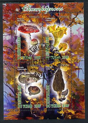 Chad 2013 Fungi #2 perf sheetlet containing 4 values fine cto used, stamps on , stamps on  stamps on fungi