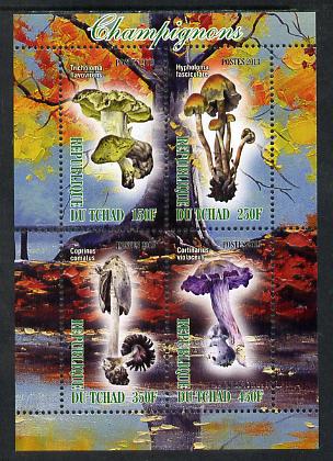 Chad 2013 Fungi #4 perf sheetlet containing 4 values unmounted mint, stamps on , stamps on  stamps on fungi