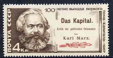 Russia 1967 Centenary of Karl Marx's 'Das Kapital' unmounted mint, SG 3451, Mi 3380*, stamps on constitutions, stamps on literature, stamps on books, stamps on philosophy