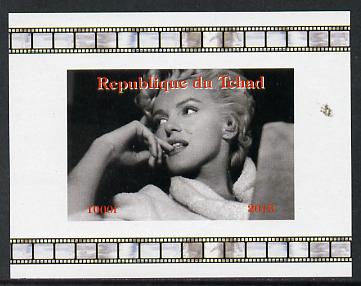 Chad 2013 Marilyn Monroe #2 individual imperf deluxe sheetlet unmounted mint. Note this item is privately produced and is offered purely on its thematic appeal. , stamps on personalities, stamps on films, stamps on cinema, stamps on movies, stamps on music, stamps on marilyn, stamps on monroe