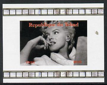 Chad 2013 Marilyn Monroe #2 individual imperf deluxe sheetlet unmounted mint. Note this item is privately produced and is offered purely on its thematic appeal. , stamps on personalities, stamps on films, stamps on cinema, stamps on movies, stamps on music, stamps on marilyn, stamps on monroe