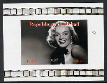 Chad 2013 Marilyn Monroe #3 individual imperf deluxe sheetlet unmounted mint. Note this item is privately produced and is offered purely on its thematic appeal. , stamps on , stamps on  stamps on personalities, stamps on  stamps on films, stamps on  stamps on cinema, stamps on  stamps on movies, stamps on  stamps on music, stamps on  stamps on marilyn, stamps on  stamps on monroe