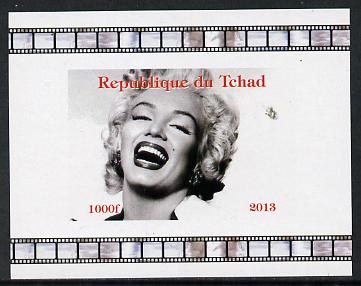 Chad 2013 Marilyn Monroe #4 individual imperf deluxe sheetlet unmounted mint. Note this item is privately produced and is offered purely on its thematic appeal. , stamps on personalities, stamps on films, stamps on cinema, stamps on movies, stamps on music, stamps on marilyn, stamps on monroe