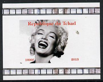 Chad 2013 Marilyn Monroe #4 individual imperf deluxe sheetlet unmounted mint. Note this item is privately produced and is offered purely on its thematic appeal. , stamps on , stamps on  stamps on personalities, stamps on  stamps on films, stamps on  stamps on cinema, stamps on  stamps on movies, stamps on  stamps on music, stamps on  stamps on marilyn, stamps on  stamps on monroe