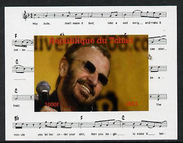 Chad 2013 The Beatles - Ringo Starr #4 individual imperf deluxe sheetlet unmounted mint. Note this item is privately produced and is offered purely on its thematic appeal..., stamps on personalities, stamps on beatles, stamps on pops, stamps on music, stamps on rock