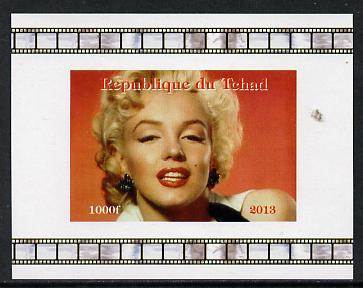 Chad 2013 Marilyn Monroe #6 individual imperf deluxe sheetlet unmounted mint. Note this item is privately produced and is offered purely on its thematic appeal. , stamps on , stamps on  stamps on personalities, stamps on  stamps on films, stamps on  stamps on cinema, stamps on  stamps on movies, stamps on  stamps on music, stamps on  stamps on marilyn, stamps on  stamps on monroe