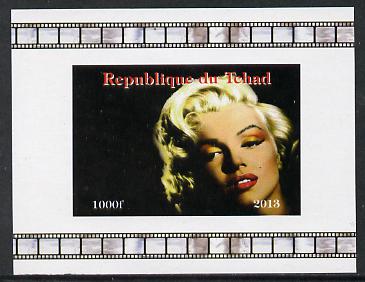 Chad 2013 Marilyn Monroe #7 individual imperf deluxe sheetlet unmounted mint. Note this item is privately produced and is offered purely on its thematic appeal. , stamps on , stamps on  stamps on personalities, stamps on  stamps on films, stamps on  stamps on cinema, stamps on  stamps on movies, stamps on  stamps on music, stamps on  stamps on marilyn, stamps on  stamps on monroe