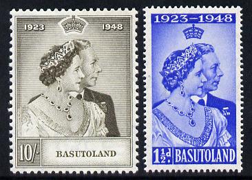 Basutoland 1948 KG6 Royal Silver Wedding perf set of 2 unmounted mint, SG 36-37, stamps on , stamps on  stamps on royalty, stamps on  stamps on silver wedding, stamps on  stamps on  kg6 , stamps on  stamps on 