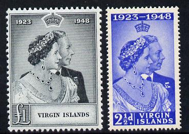 British Virgin Islands 1949 KG6 Royal Silver Wedding perf set of 2 unmounted mint, SG 124-5, stamps on royalty, stamps on silver wedding, stamps on  kg6 , stamps on 