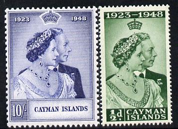 Cayman Islands 1948 KG6 Royal Silver Wedding set of 2 unmounted mint SG 129-30, stamps on royalty, stamps on silver wedding, stamps on  kg6 , stamps on 