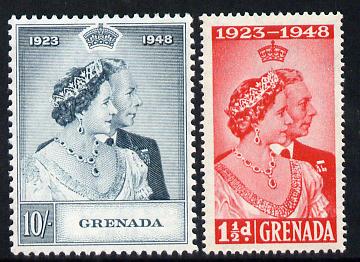 Grenada 1948 KG6 Royal Silver Wedding set of 2 unmounted mint SG 166-67, stamps on royalty, stamps on silver wedding, stamps on  kg6 , stamps on 