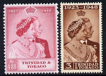 Trinidad & Tobago 1948 KG6 Royal Silver Wedding perf set of 2 unmounted mint, SG 259-60, stamps on , stamps on  stamps on royalty, stamps on  stamps on silver wedding, stamps on  stamps on  kg6 , stamps on  stamps on 