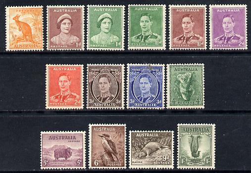 Australia 1937-49 KG6 definitive set complete 1/2d to 1s P15x14, 14 values mounted mint, SG 179-92, stamps on , stamps on  stamps on , stamps on  stamps on  kg6 , stamps on  stamps on 