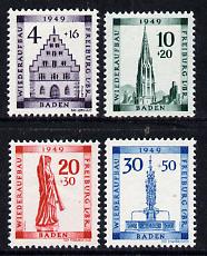 Germany - Allied Occupation - Baden - 1949 Rebuilding Fund set of 4 mounted mint, SG FB 38-41 cat 2, stamps on 