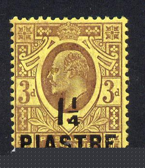 British Levant 1910 1.25pi on KE7 3d purple on orange-yellow mounted mint SG 22, stamps on , stamps on  ke7 , stamps on 